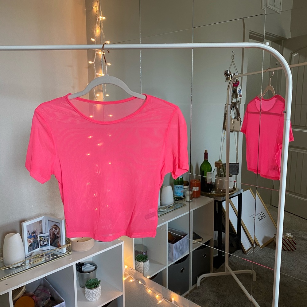Hot pink mesh top
